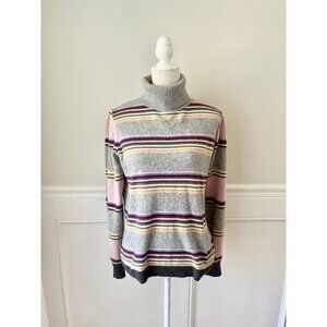 Max Mara Weekend 100% Cashmere Striped Turtleneck Sweater XL